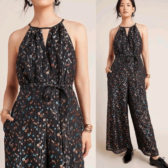 Eva Franco Pants - Eva Franco Anthropologie Black With Colorful Dots Jumpsuit